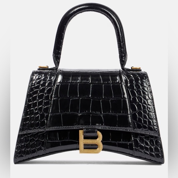 Balenciaga Handbags - Balenciaga NEW XS Hourglass black croc